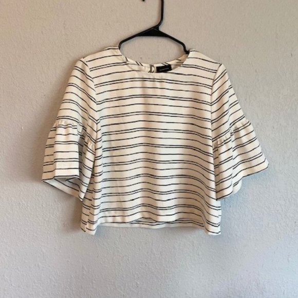 Who What Wear Tops - Who Wear What - Bell Sleeve Striped Blouse